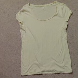 Ann Taylor Light Cream Short Sleeve Tee